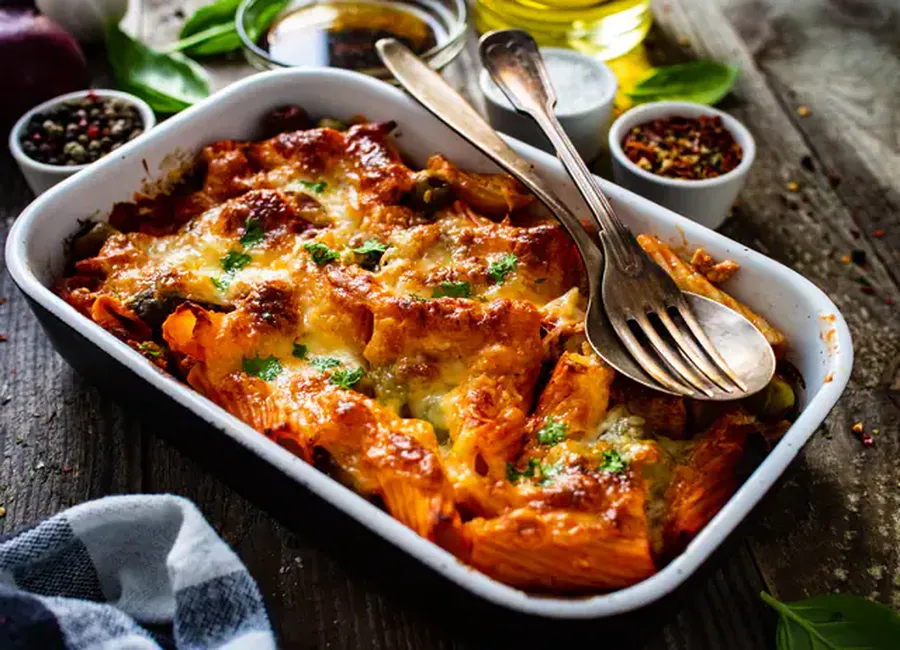 Gratin de pâtes sauce ratatouille (avec les restes de ratatouille)
