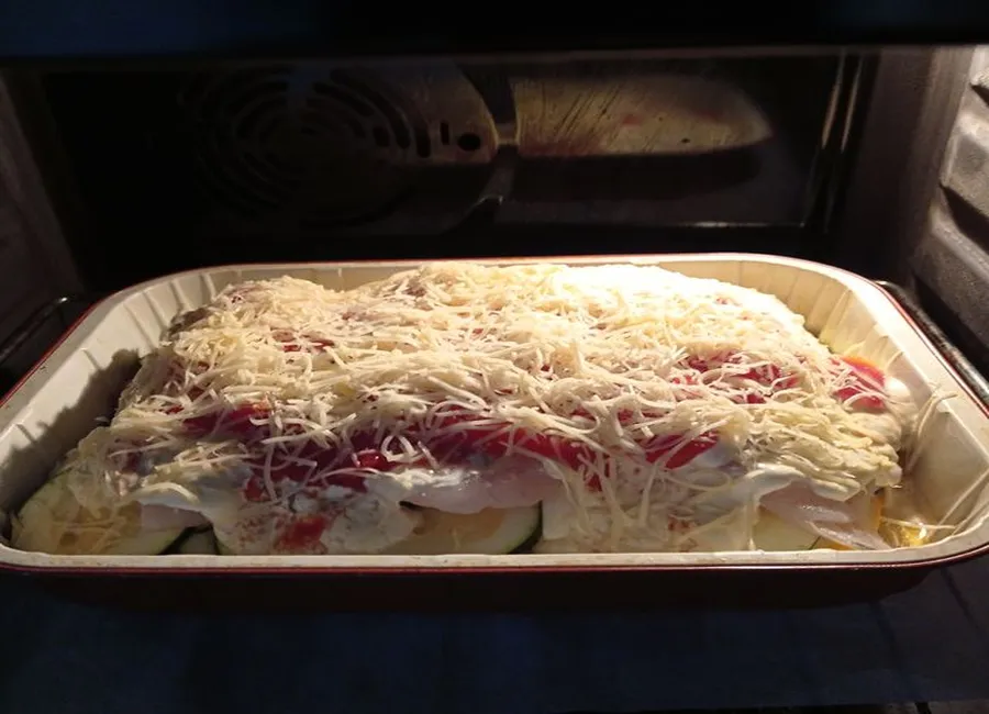 Gratin de merlan aux courgettes