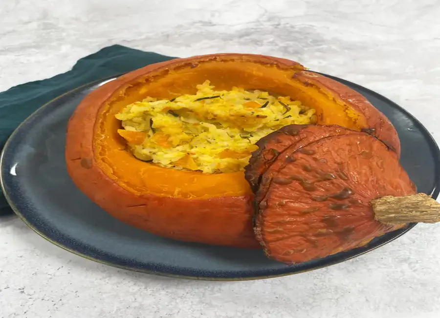 Potimarron farci au risotto