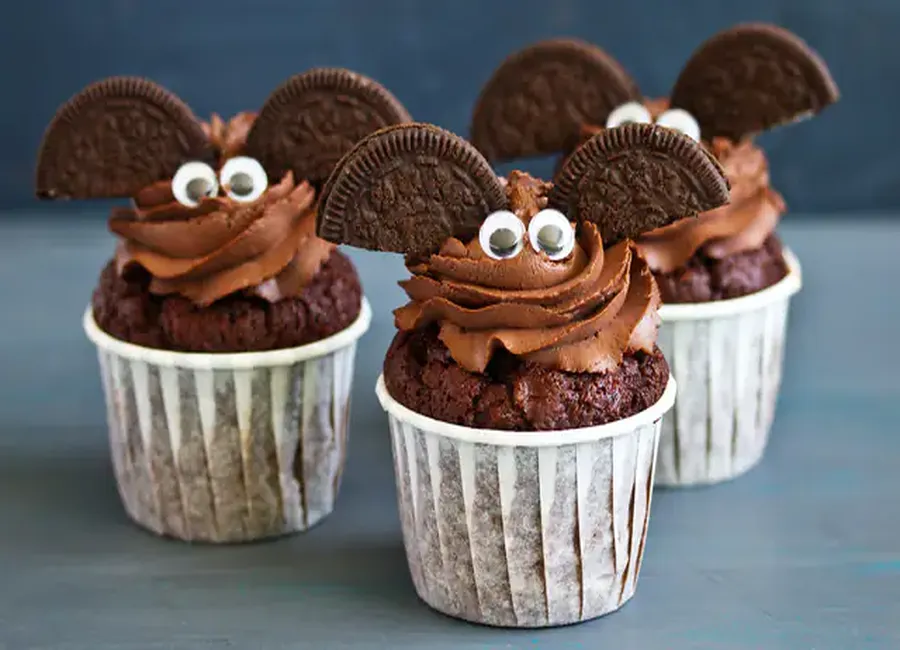 Muffin halloween chauve-souris au chocolat