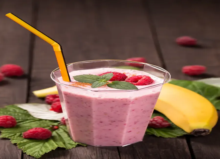 Milk-shake léger aux framboises