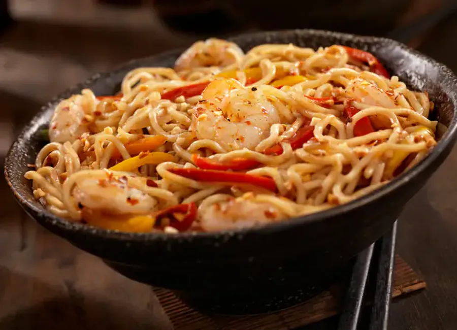 Nouilles chinoises aux crevettes