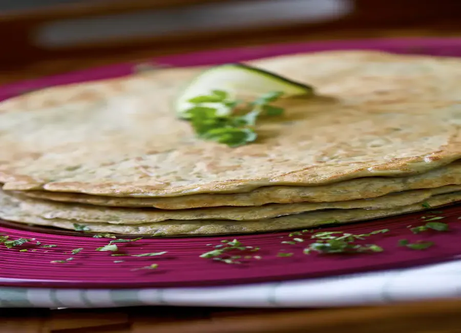 Blinis de courgettes et aubergines à l'ail