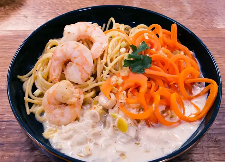 One pot pasta thaï aux crevettes