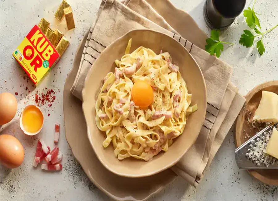 Tagliatelles à la carbonara (version française)