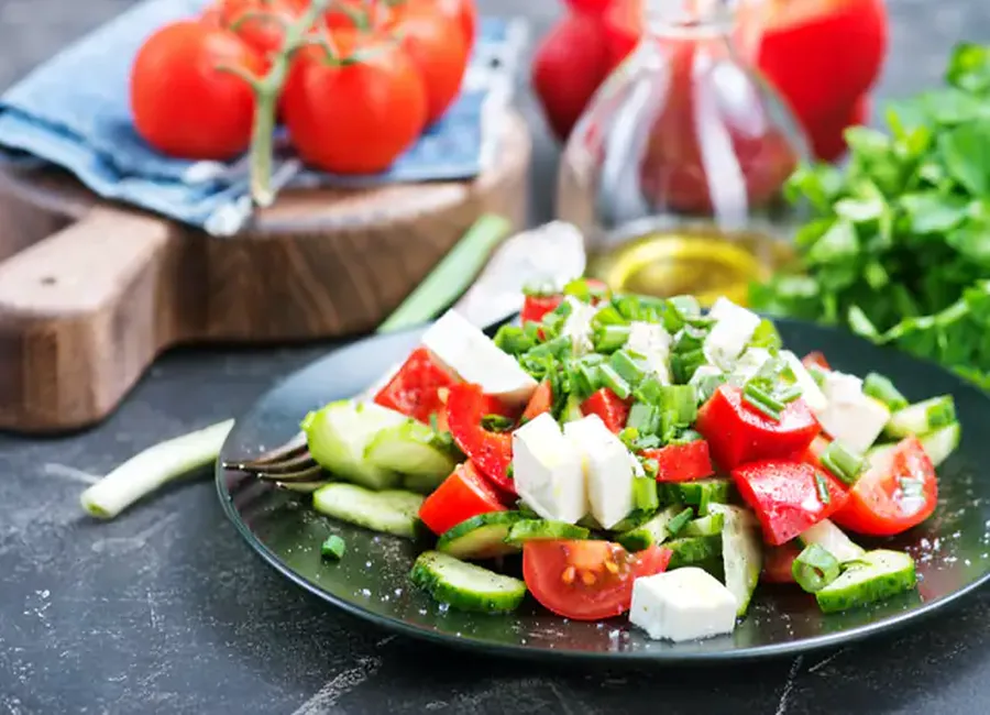 Salade de tomates concombres à la feta