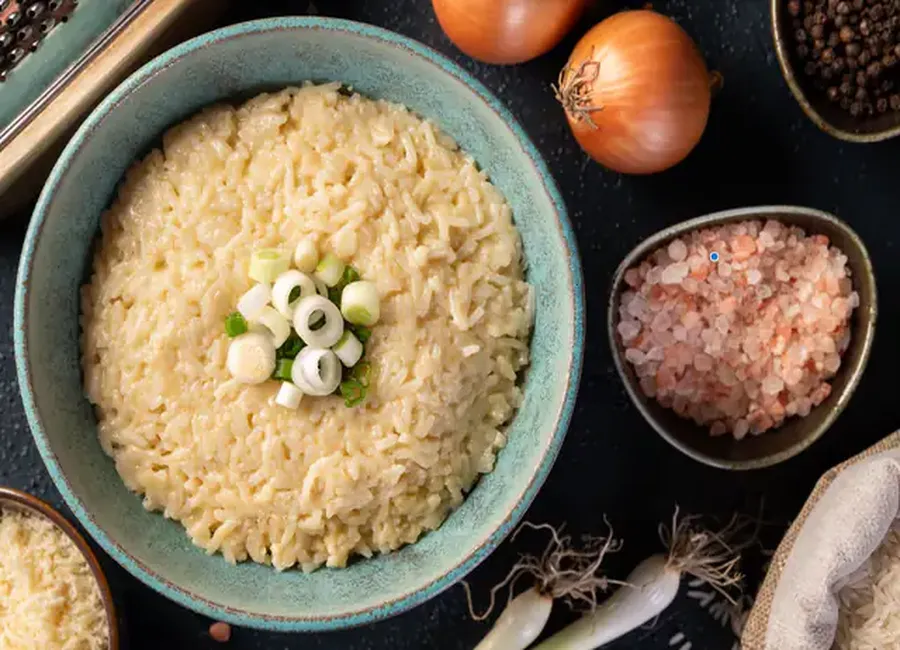 Risotto crémeux au bouillon de légumes