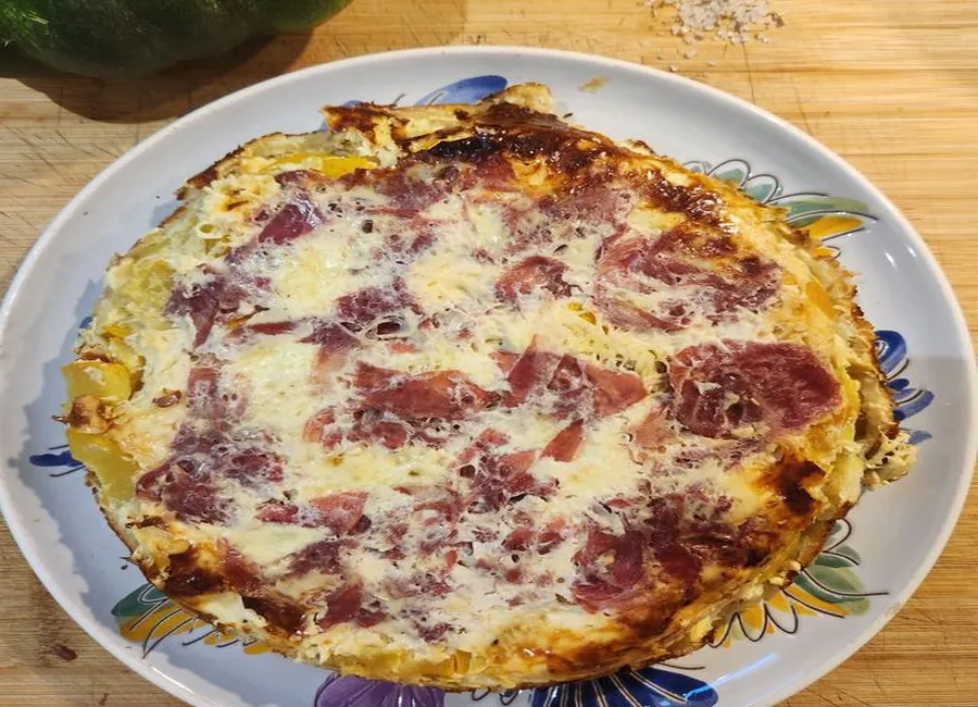 Tarte tatin de courgettes à la coppa