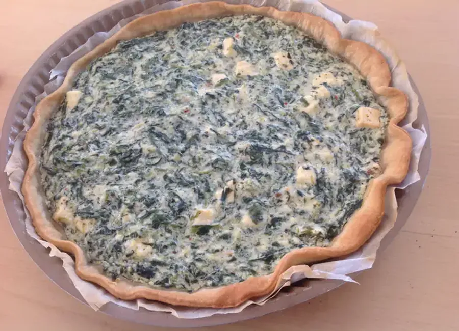 Tarte épinard feta au tofu soyeux