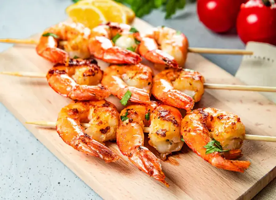 Brochettes de crevettes au citron