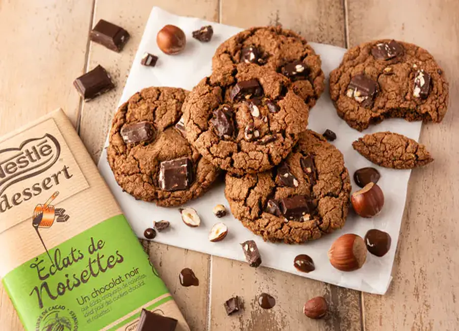 Cookies au chocolat éclats de noisettes nestlé dessert®