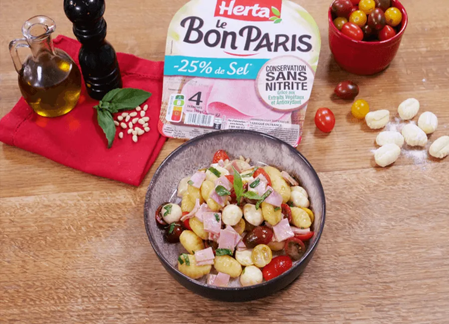 Salade de gnocchi et jambon