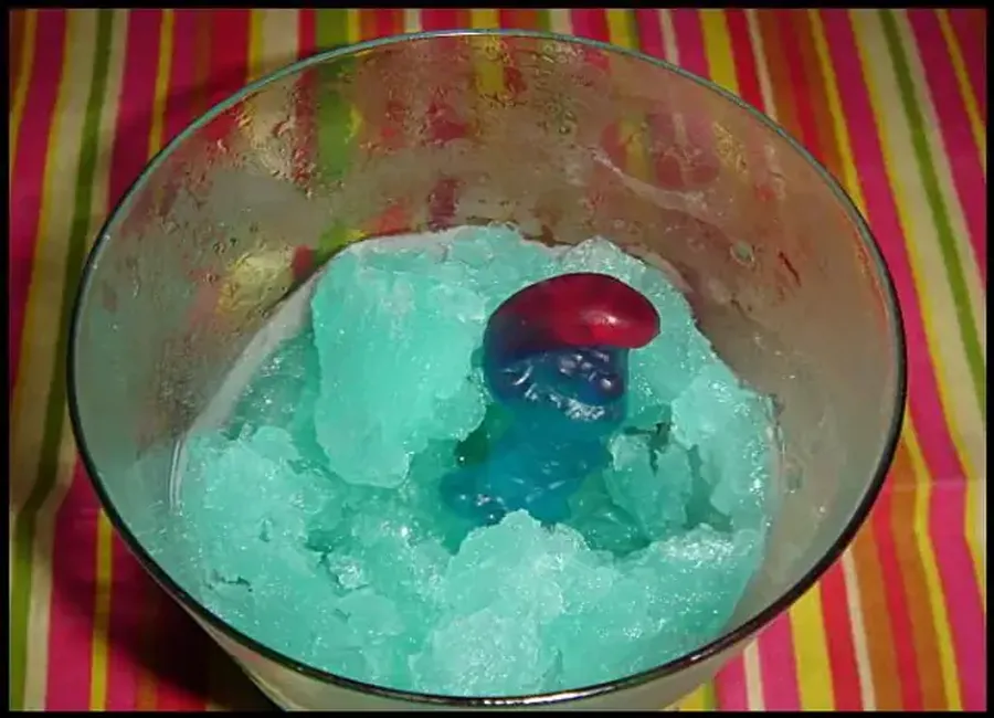 Granité aux schtroumpfs haribo