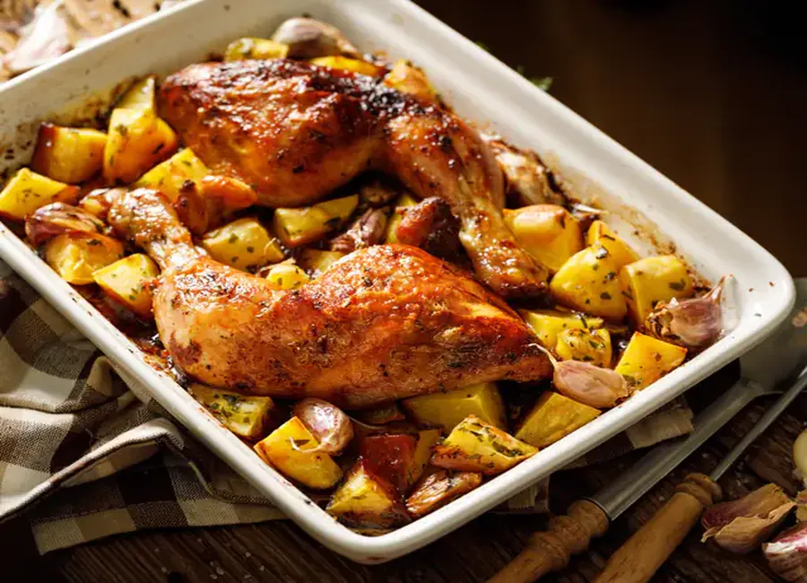 Cuisses de poulet et pommes de terre au airfryer