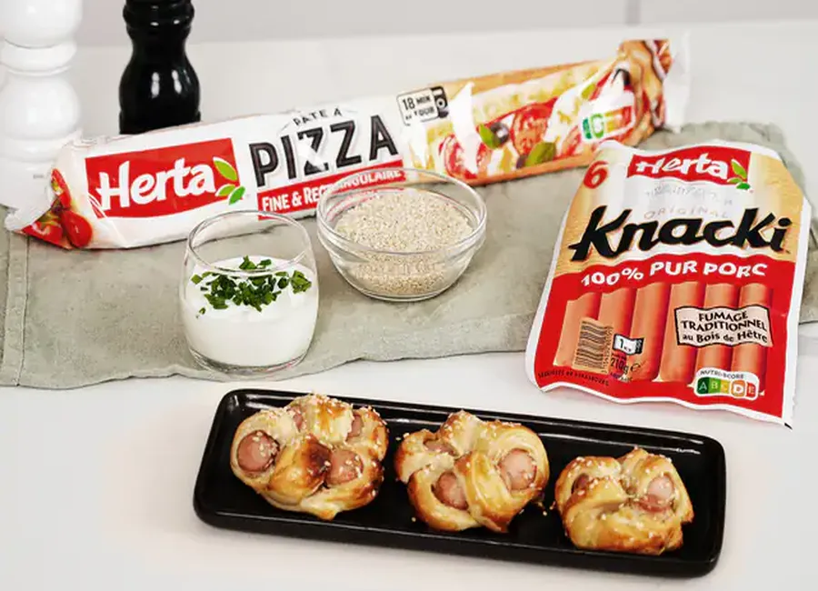 Rose avec son coeur de saucisses knacki® et graines de sésame