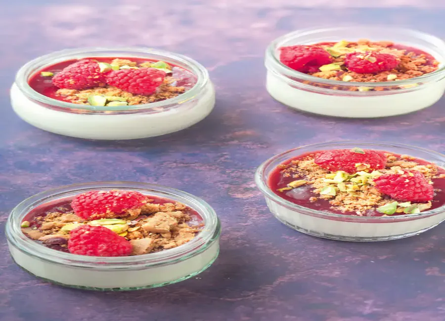 Panna cotta framboises et spéculoos