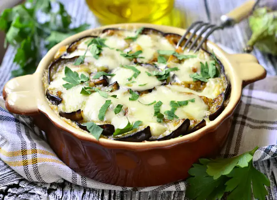 Gratin d'aubergines léger