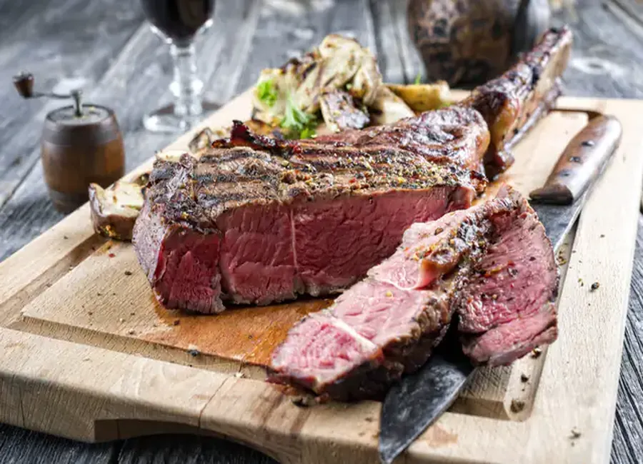 Cote de boeuf au vin rouge et échalotes au airfryer