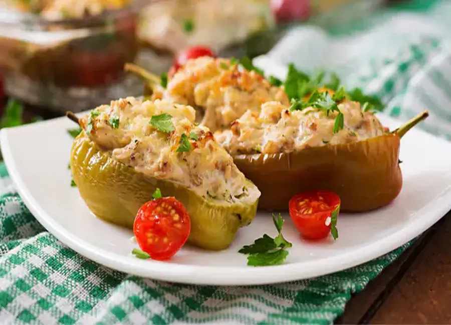 Poivrons farcis au poulet au airfryer
