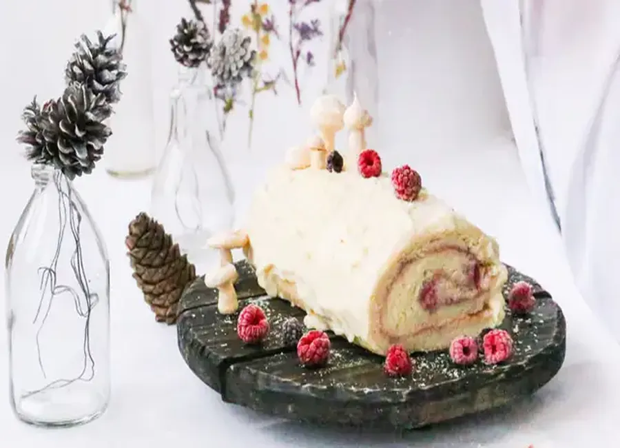 Bûche framboise vanille