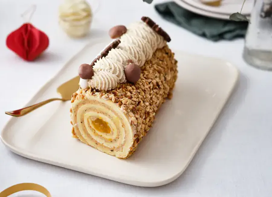 Bûche vanille caramel