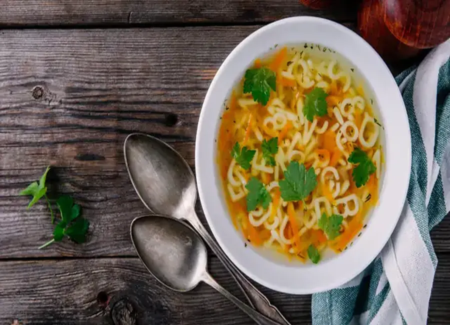 Soupe alphabet aux petits légumes