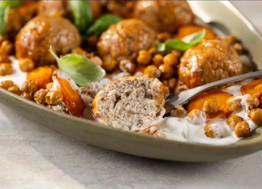 Boulettes de dinde, carottes et pois chiches au airfryer