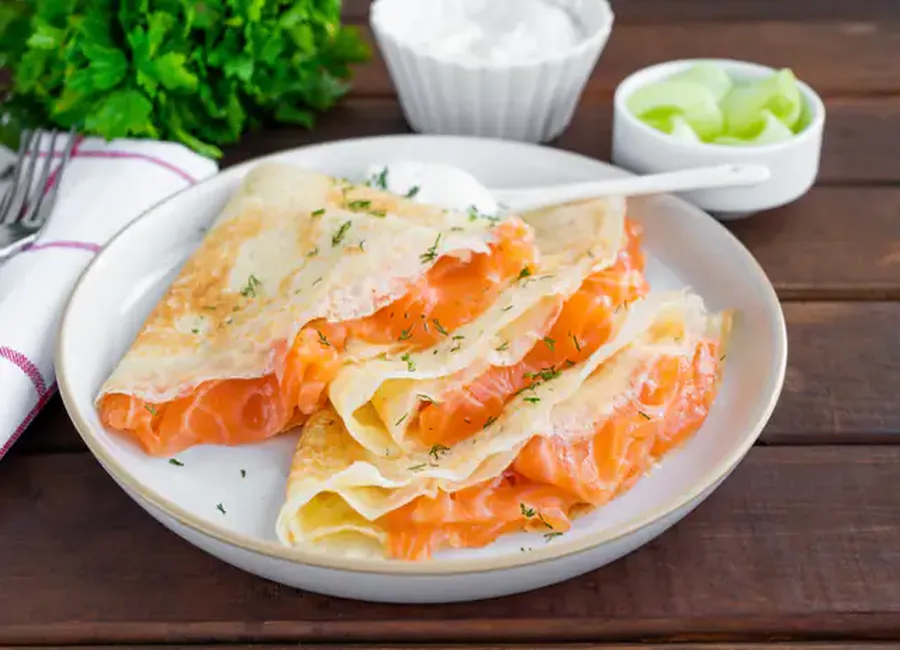 Crêpes au saumon fumé simples