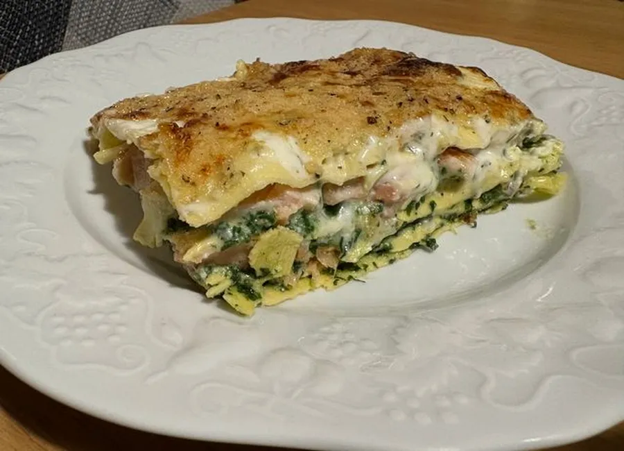 Lasagnes aux deux saumons, ricotta et épinards