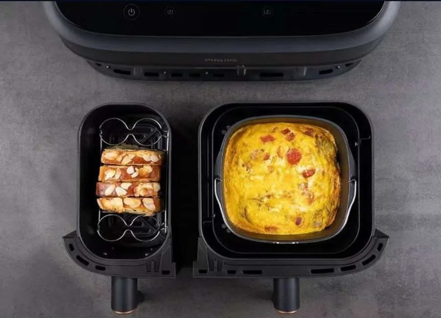 Frittata au fromage de chèvre et pain perdu au airfryer