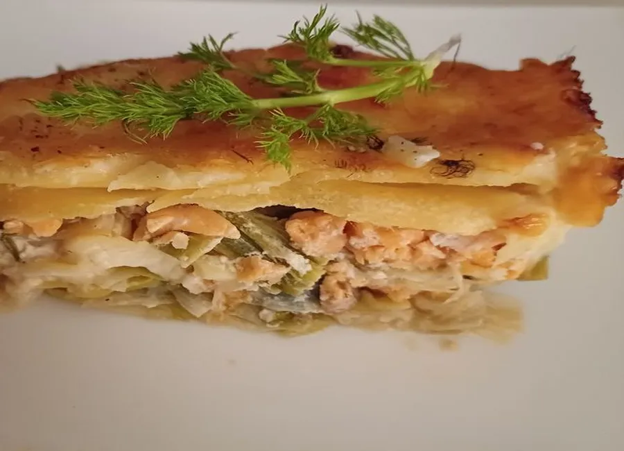Lasagne saumon et poireaux