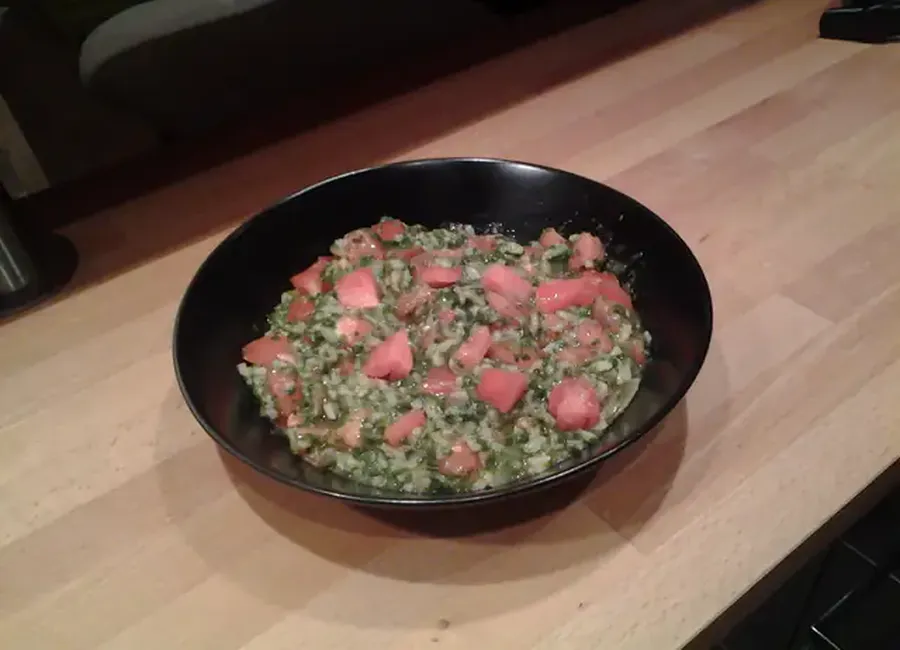 Risotto de clémence aux épinards