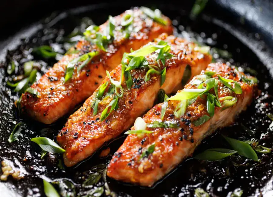 Pavés de saumon sauce soja