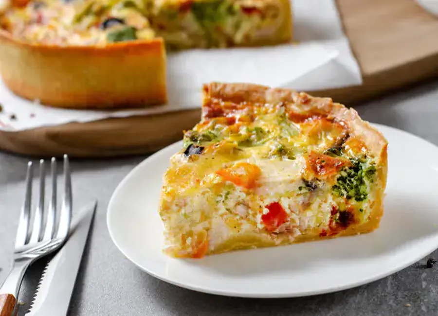 Quiche au chèvre et au saumon