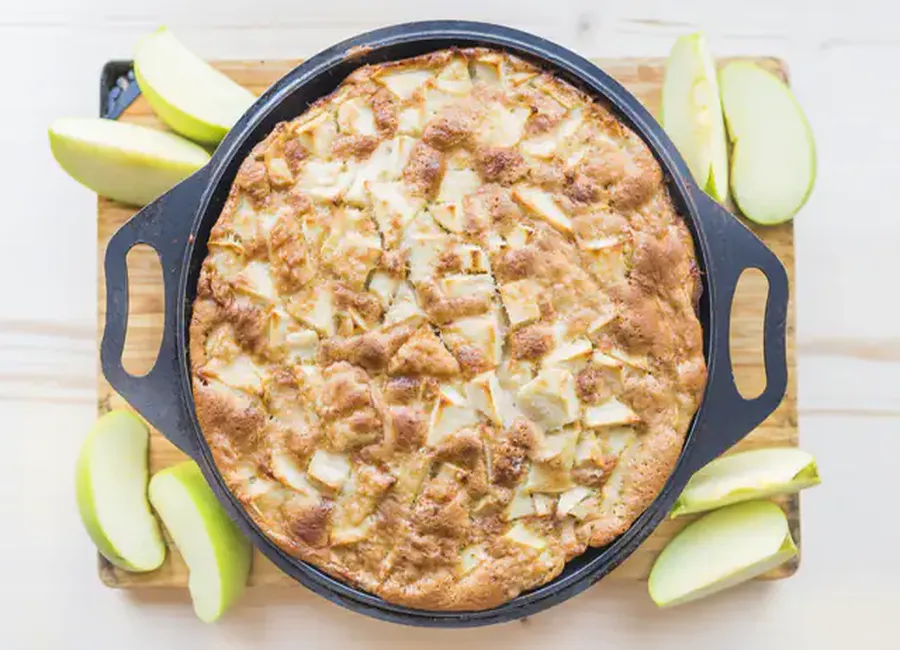 Gâteau léger aux pommes et flocons d'avoine