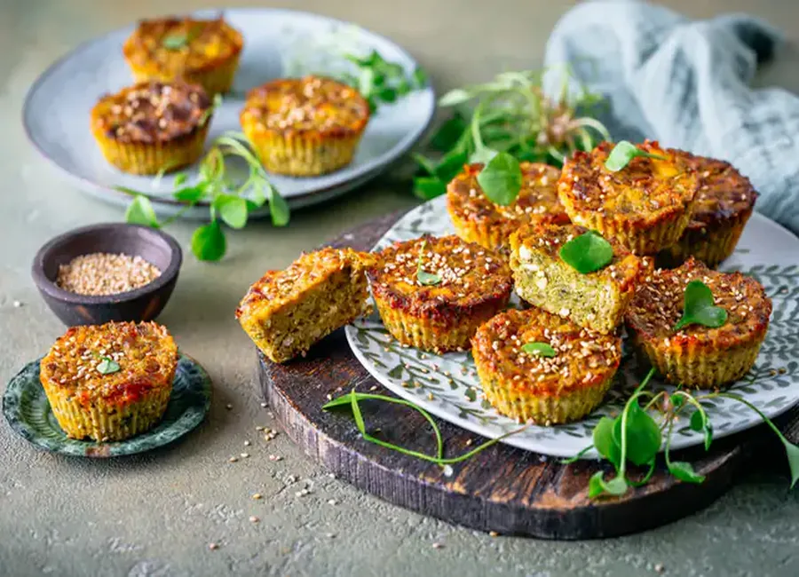 Minis cakes chèvre-épinards