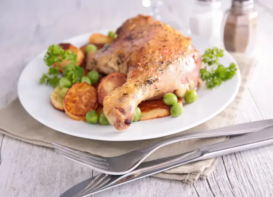 Canard sauvage aux petits pois