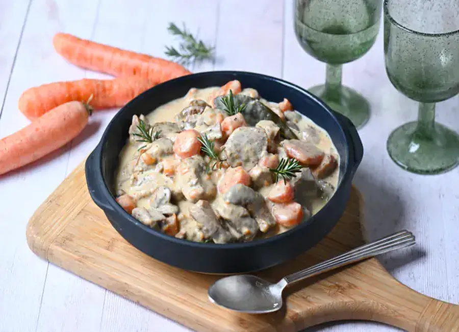 Agneau mijoté façon blanquette légère au thym & citron