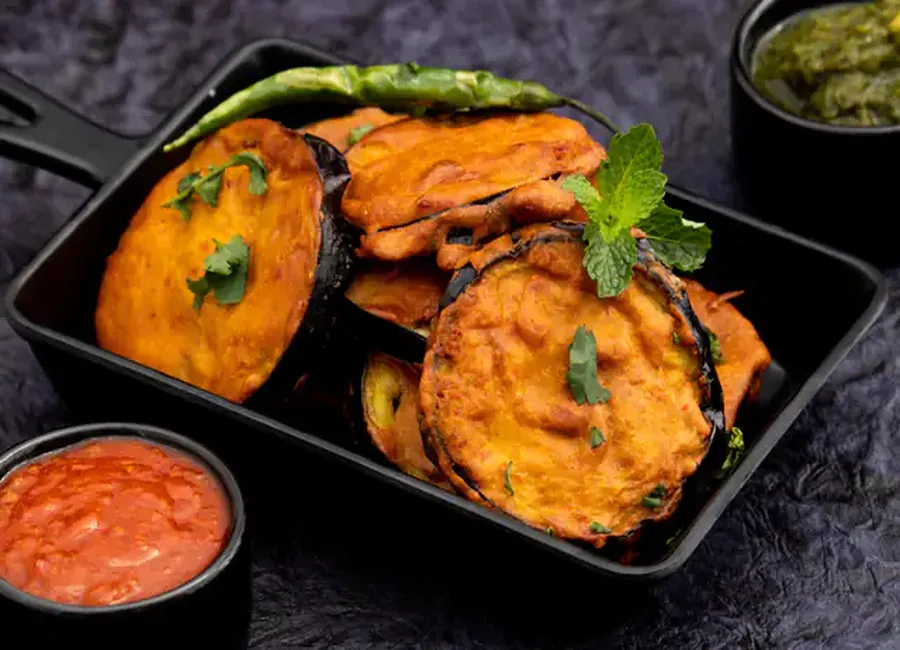 Beignets d'aubergine au basilic