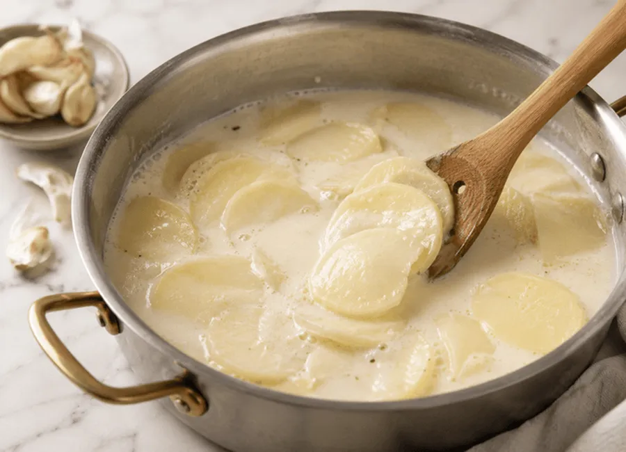 Gratin dauphinois et sa confiture d'oignons