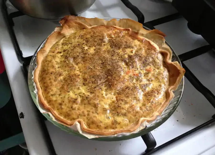 Quiche légère au saumon à la crème de soja