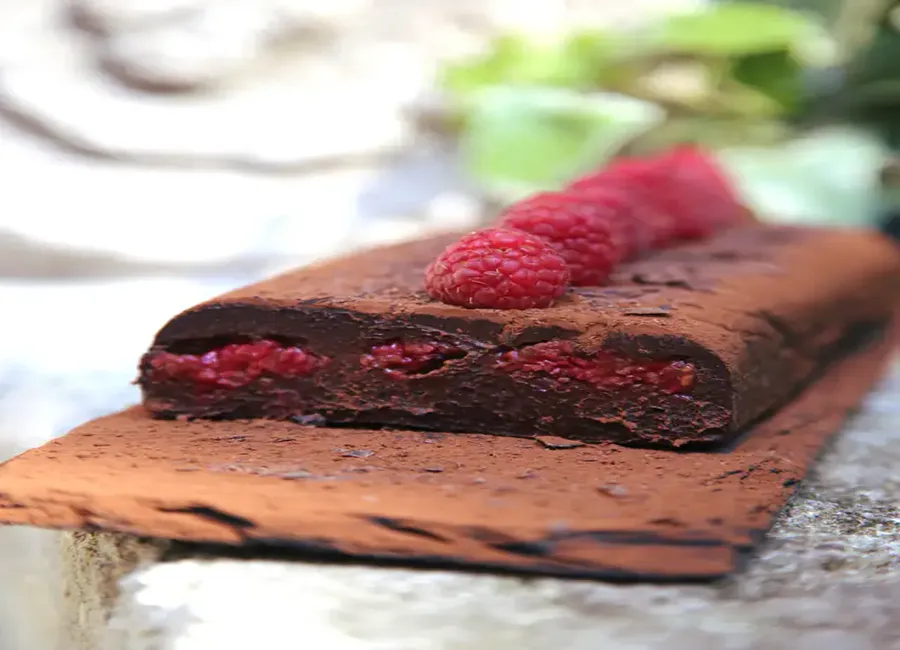 Terrine de chocolat aux framboises