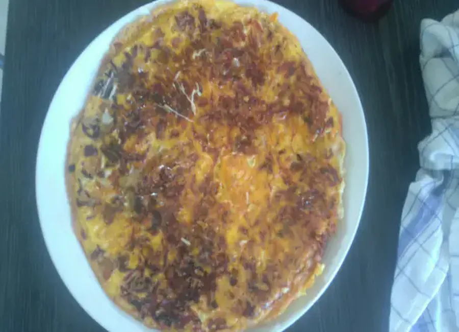 Omelette au chorizo-poivron