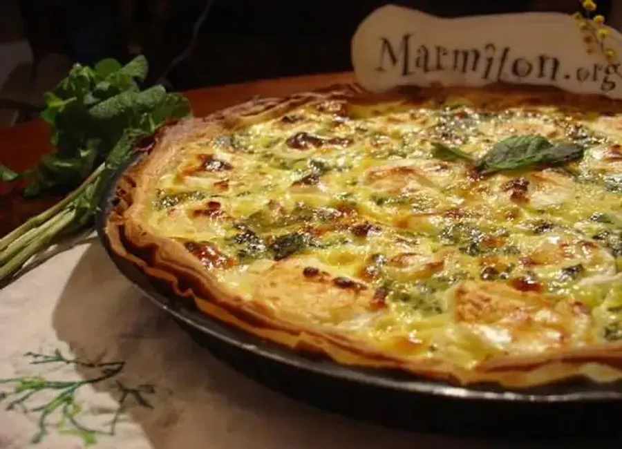 Tarte courgette-chèvre à la menthe