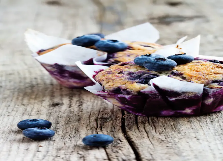 Muffins aux myrtilles fraîches ou surgelées