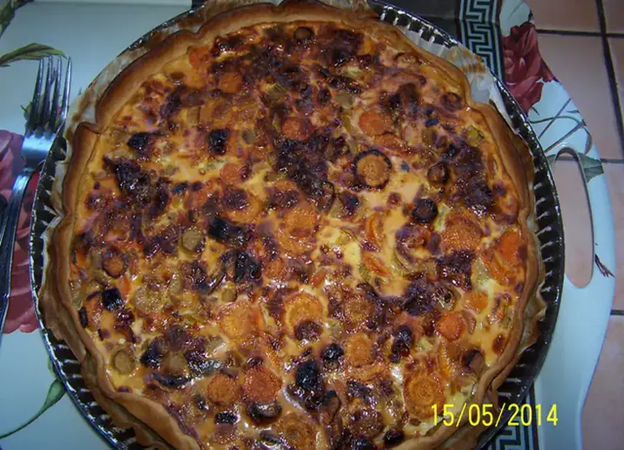 Quiche aux carottes et poireaux