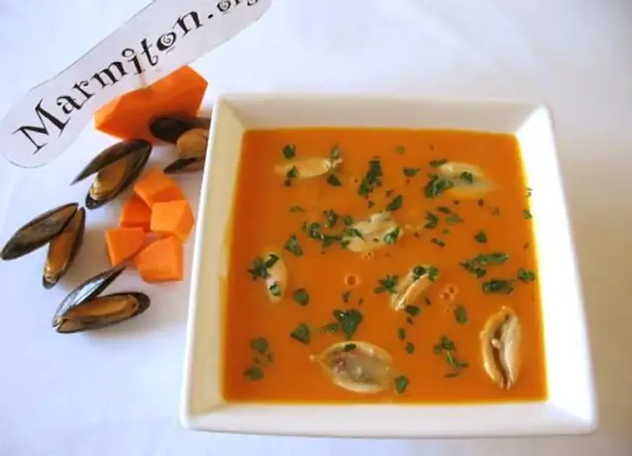 Velouté de courge aux moules