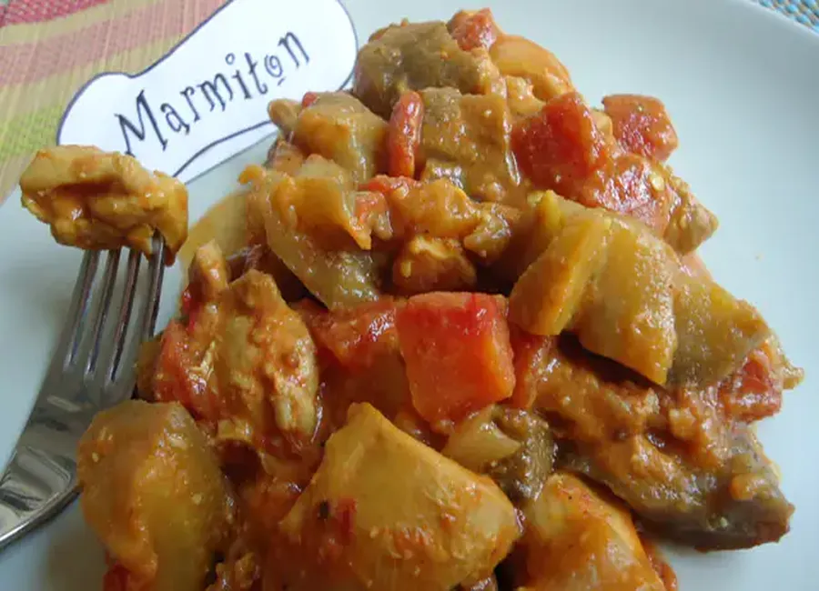 Poêlée de dinde aux aubergines et à la tomate (très léger)
