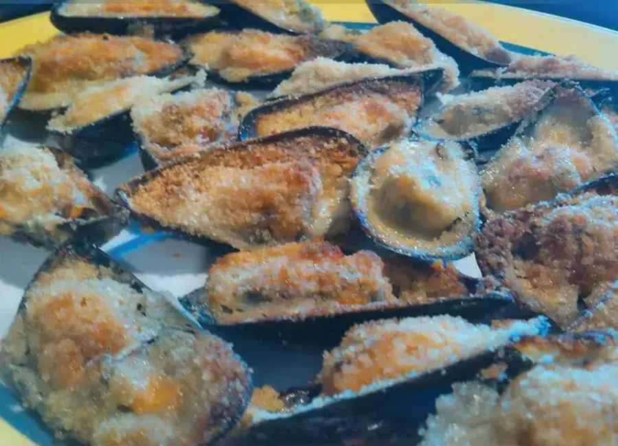 Moules gratinées au persil