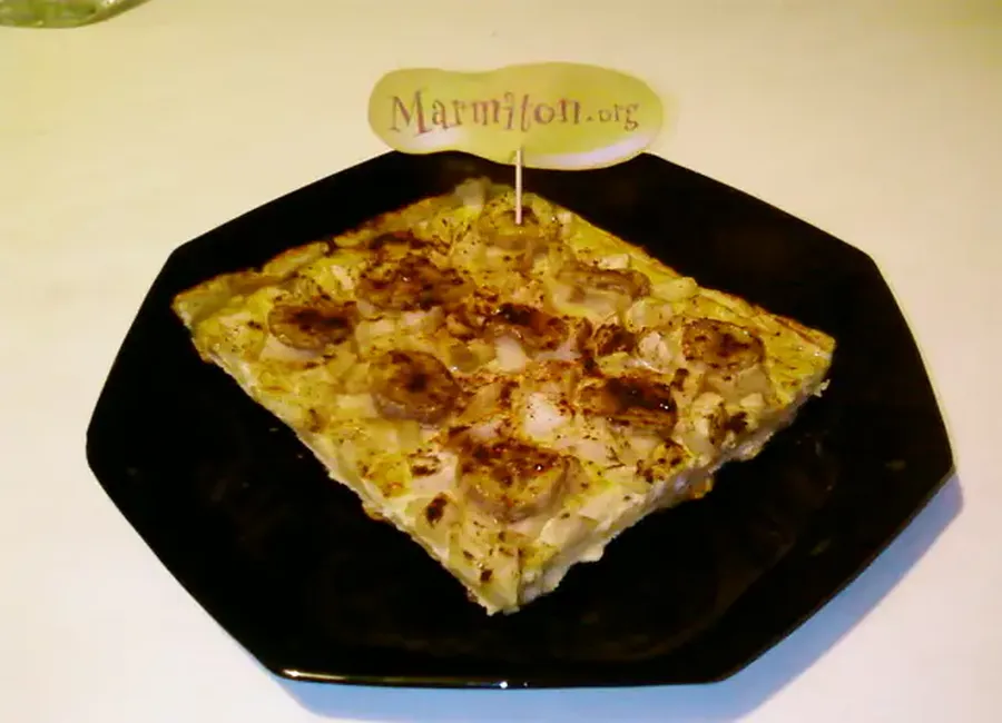 Délicieuse tarte pommes bananes et sa crème patissière